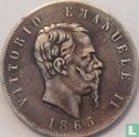 Italie 5 lires 1865 (T) - Image 1