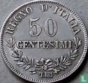 Italien 50 Centesimi 1863 (T - ohne gekrönte Wappen) - Bild 2