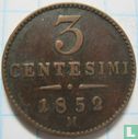 Lombardy-Venetia 3 centesimi 1852 (type 2 - M) - Image 1