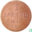 Saksen-Albertine 1 pfennig 1848 - Afbeelding 1