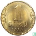 Joegoslavië 1 dinar 1938 - Afbeelding 1