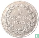 Nederland 5 cents 1869 - Afbeelding 1