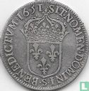 Frankrijk ½ écu 1651 (S) - Afbeelding 1