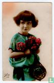 Jong meisje met kruik en bloemen - Image 1