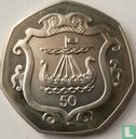 Man 50 pence 1984 (PROOF - zilver) "Quincentenary of the College of Arms" - Afbeelding 2