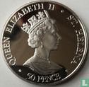 Sint-Helena 50 pence 2003 "50th anniversary Coronation of Queen Elizabeth II - Queen with scepter and orb" - Afbeelding 2