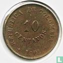 Colombie 10 centavos 1901 (monnaie de léproserie) - Image 1