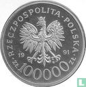 Polen 100000 Zlotych 1991 (PP) "Polish pilots in Battle of Britain" - Bild 1