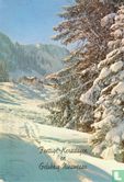 Prettige Kerstdagen en Gelukkig Nieuwjaar - Sneeuwlandschap in de bergen - Afbeelding 1
