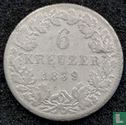 Württemberg 6 kreuzer 1839 - Afbeelding 1