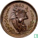 USA (Milwaukee, WI)  Civil War token - Louis Kurz Pictoral Lithographer & Amazon  1863 - Afbeelding 1