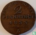 Pruisen 2 pfenninge 1835 (A) - Afbeelding 1