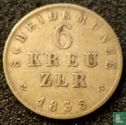 Hessen-Darmstadt 6 kreuzer 1835 - Afbeelding 1