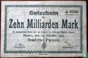 Passau 10 Milliarden Mark 1923 - Bild 1