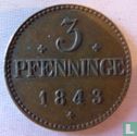 Mecklenburg-Schwerin 3 pfenninge 1843 - Afbeelding 1