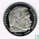 Deutsches Reich Paul van Hindenburg zilverkleurige munt 1937 replica - Afbeelding 1
