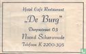Hotel Café Restaurant "De Burg" - Afbeelding 1