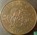 Monaco 10 francs 1974 "25th anniversary of Reign of Prince Rainier III" - Afbeelding 1