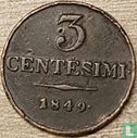 Lombardije-Venetië 3 centesimi 1849 - Afbeelding 1