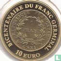 Frankrijk 10 euro 2003 (PROOF) "Bicentennial of the franc germinal" - Afbeelding 2