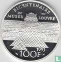France 100 francs 1993 (PROOF - Silver) "Bicentenary of  the Louvre Museum" - Image 1