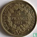 France 5 francs 1871 (Hercules - K) - Image 1
