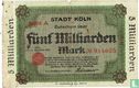 Stadt Köln 1923 Gutschein über 5 Milliarden Mark 1923   - Bild 1