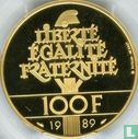Frankrijk 100 francs 1989 (goud) "Bicentenary of the Declaration of Human Rights 1789 - 1989" - Afbeelding 1