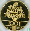 France 100 francs 1988 (gold) "Fraternity" - Image 1