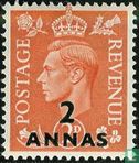 Koning George VI met opdruk   - Afbeelding 1