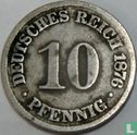 Empire allemand 10 pfennig 1876 (B) - Image 1