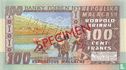 Madagascar 100 Francs 1974 Specimen - Afbeelding 2