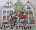 Amsterdam, dame op fiets - Afbeelding 1