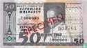 Madagaskar 50 Francs 1974 Specimen - Bild 1