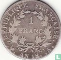 Frankrijk 1 franc AN 12 (A - NAPOLEON EMPEREUR) - Afbeelding 1