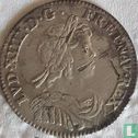 France ¼ ecu 1644 (A - crowned escutcheon - rose) - Image 2