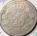 België 5 francs 1851 (met punt boven jaartal) - Afbeelding 1