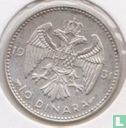 Jugoslawien 10 Dinara 1931 (mit Münzzeichen) - Bild 1