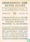 Infanterie-Regiment Keith (1. Oberschliesisch.) Nr. 22 Gleiwitz. Kattowitz Musketier b. Essenholen - Afbeelding 2