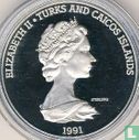 Turks and Caicos Islands 20 crowns 1991 (PROOF) "500th anniversary of Columbus' discovery of the New World - Columbus crosses the Atlantic" - Image 1