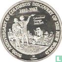 Turks- en Caicoseilanden 20 crowns 1991 (PROOF) "500th anniversary of Columbus' discovery of the New World - Ships set sail" - Afbeelding 2