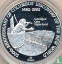Turks and Caicos Islands 20 crowns 1992 (PROOF) "500th anniversary of Columbus' discovery of the New World - Columbus' crew sights land" - Image 2