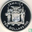 Jamaica 10 dollars 1992 (PROOF) "500th anniversary of Columbus arrival in the New World" - Image 1