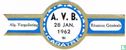 A.V.B. 28 Jan. 1962 - Alg. Vergadering - Réunion Générale - Afbeelding 1