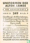 Großzgl. Artilleriekorps, 1 Großherzogl. Hessisches Feldartillerie-Regt. Nr. 25 Darmstadt * Leutnant im Paradeanzug - Afbeelding 2