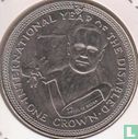 Île de Man 1 crown 1981 (cuivre-nickel) "International Year of the disabled - Sir Douglas Bader" - Image 2