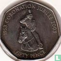 Guernsey 50 Pence 2003 "50 years Coronation of Queen Elizabeth II - Queen on horseback" - Bild 2