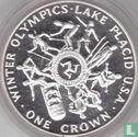 Île de Man 1 crown 1980 (BE - argent) "1980 Winter Olympics in Lake Placid" - Image 2