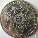 Isle of Man 1 crown 1980 (copper-nickel - with dot between OLYMPICS and LAKE) "1980 Winter Olympics in Lake Placid" - Image 2