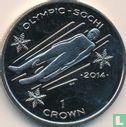 Isle of Man 1 crown 2013 (colourless) "2014 Winter Olympics in Sochi - Luge" - Image 2